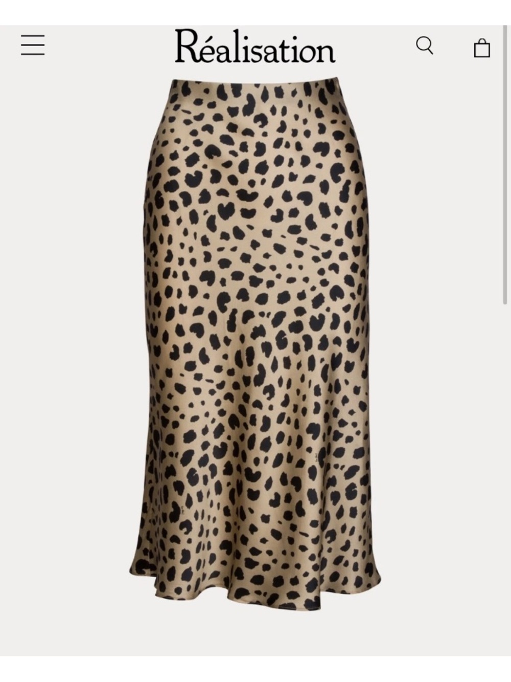 Realisation Par Leopard Print A-Line Midi Skirt - Brown/Black Ladies Small